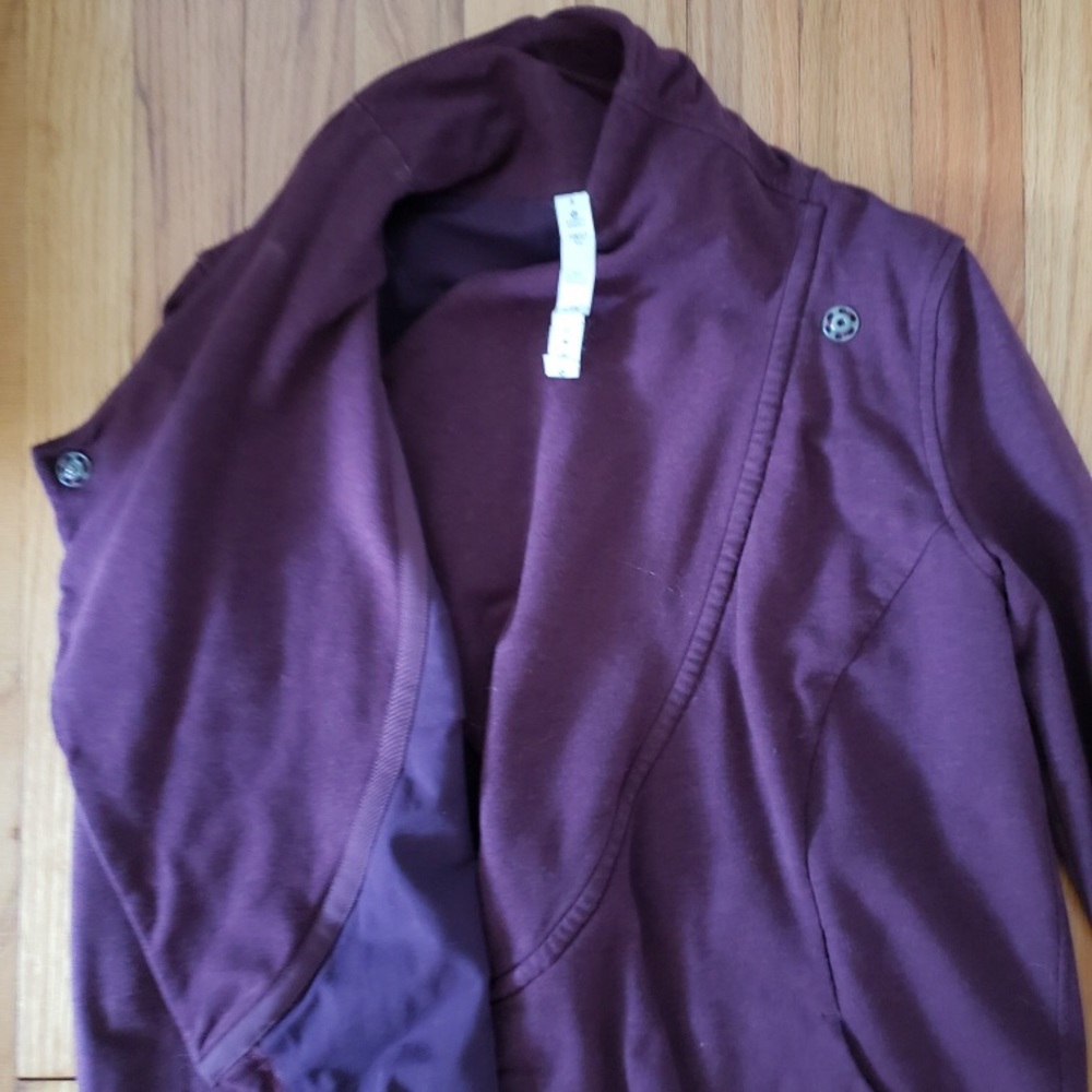 Long sweatshirt jacket.